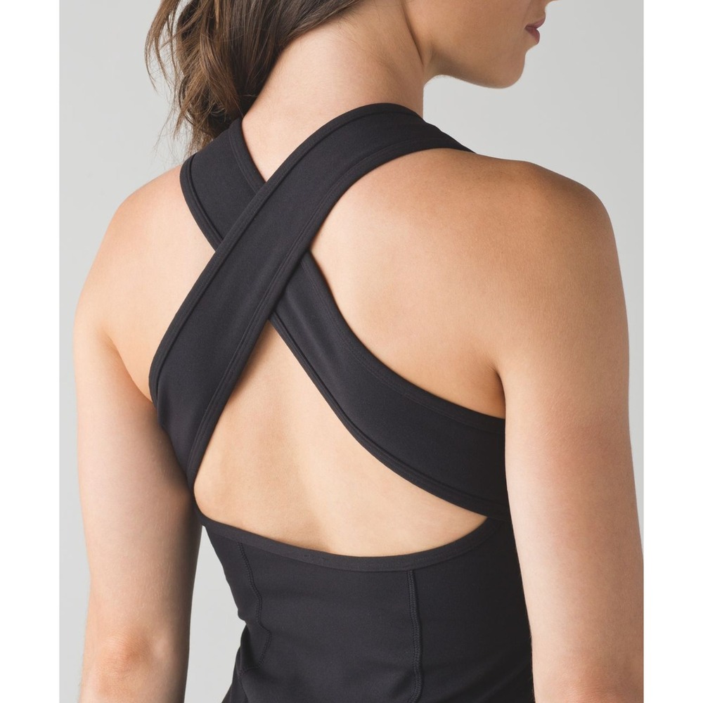 Lululemon Picnic Play Black Criss Cross Back Midi Dress Size 6 - Picture 3 of 9